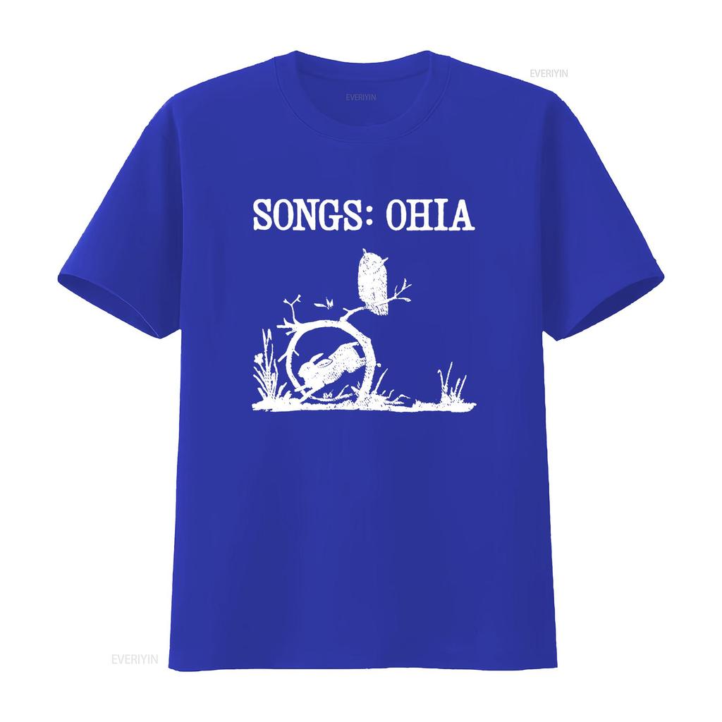 Songs Ohia T Shirt S 5XL Unique Black and White Animal Print Design vintage Washed Slightly streetwear designer clothes Stylish