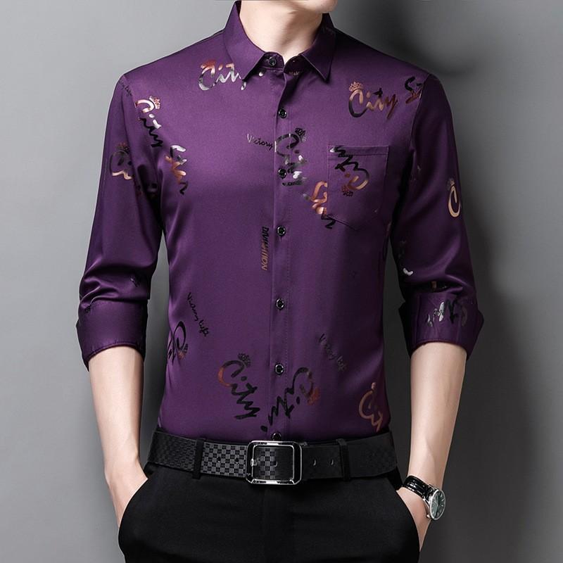 Long Sleeve Shirt Men's Spring and Autumn New Loose Printing Casual Shirt