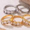 Fashion Trendy Ring Jewelry Circle Ring Cubic Zirconia Bezel Setting Gold Plated  Finger Ring Women Girls