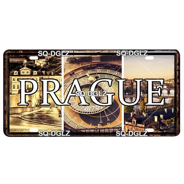 

Europe City 15x30CM Plate Metal Sign Vintage Plaque Tin Sign Wall Decor For Bar Country Ireland/Paris/Prague Poster 30x15cm