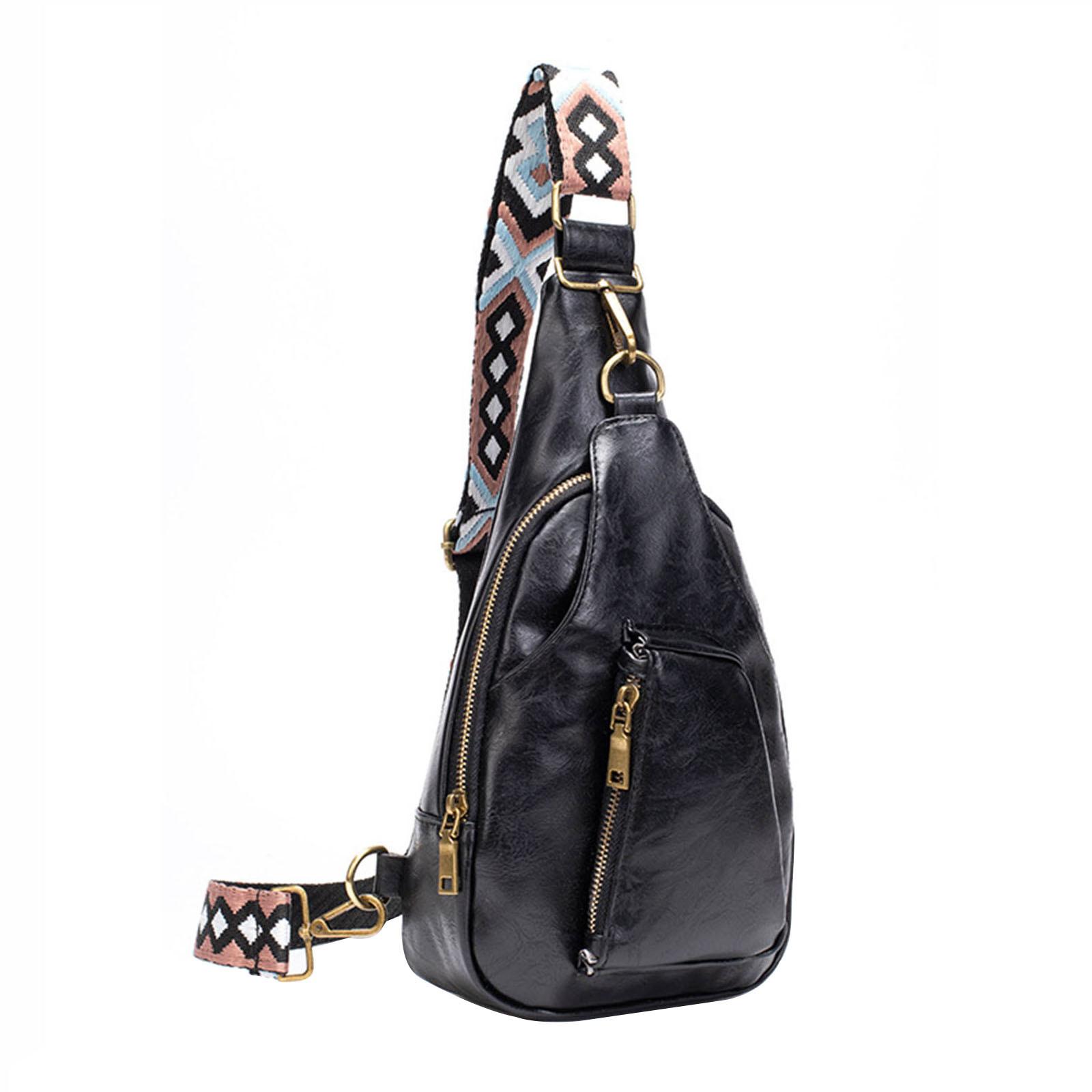 Mochila De Cuero Con Cremallera Para Mujer, Bolso De Pecho Femenino, Mochila De Viaje, Mochila