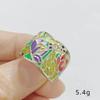 National Style Colored Enamel Retro Inlaid Diamond Universal Ring For Men and Women, Personalized Contrasting Color