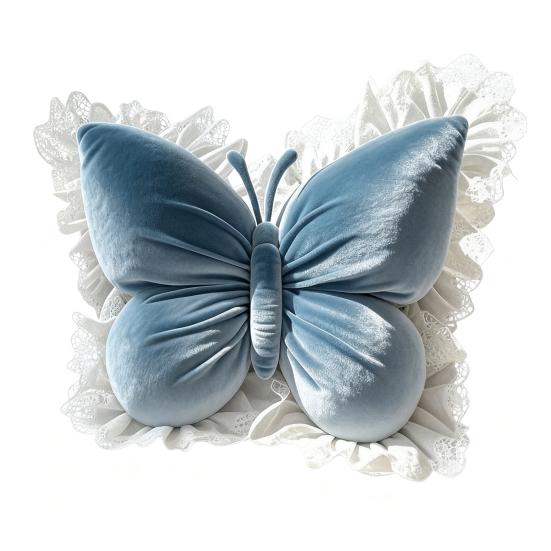 Dekorativní motýlí polštář Sametový motýlí přehozový polštář s krajkovou ozdobou Polštář na pohovku do auta Domácí dekorace Dárek k kolaudaci, k narozeninám