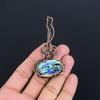 Abalone Shell 999 Copper Wire Wrapped Pendant, Handmade Gemstone Pendant Jewelry, Gifts For Wife Brand New Pendant