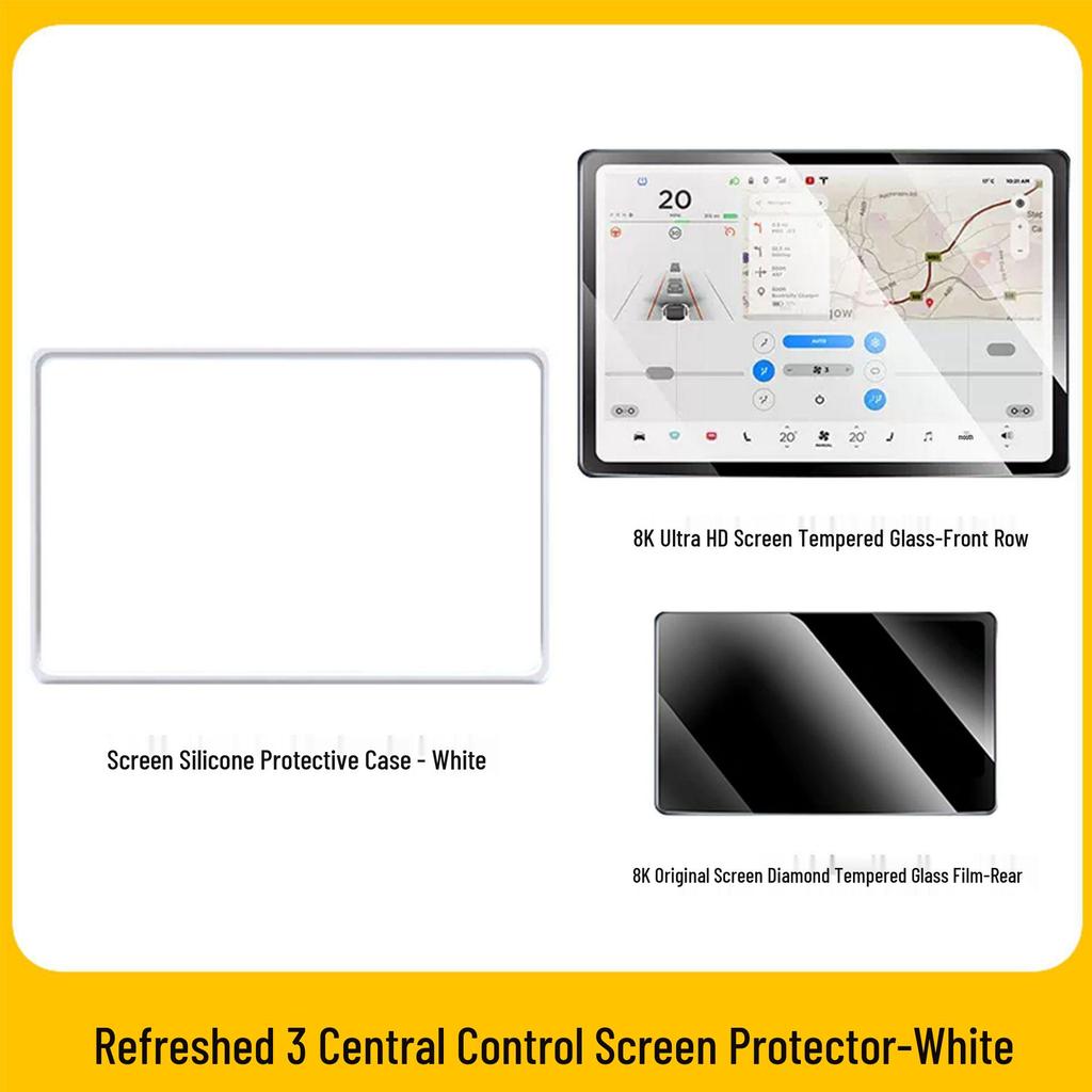 Tesla Model 3/Y Screen Protector Silicone Frame Center Console Car Accessory