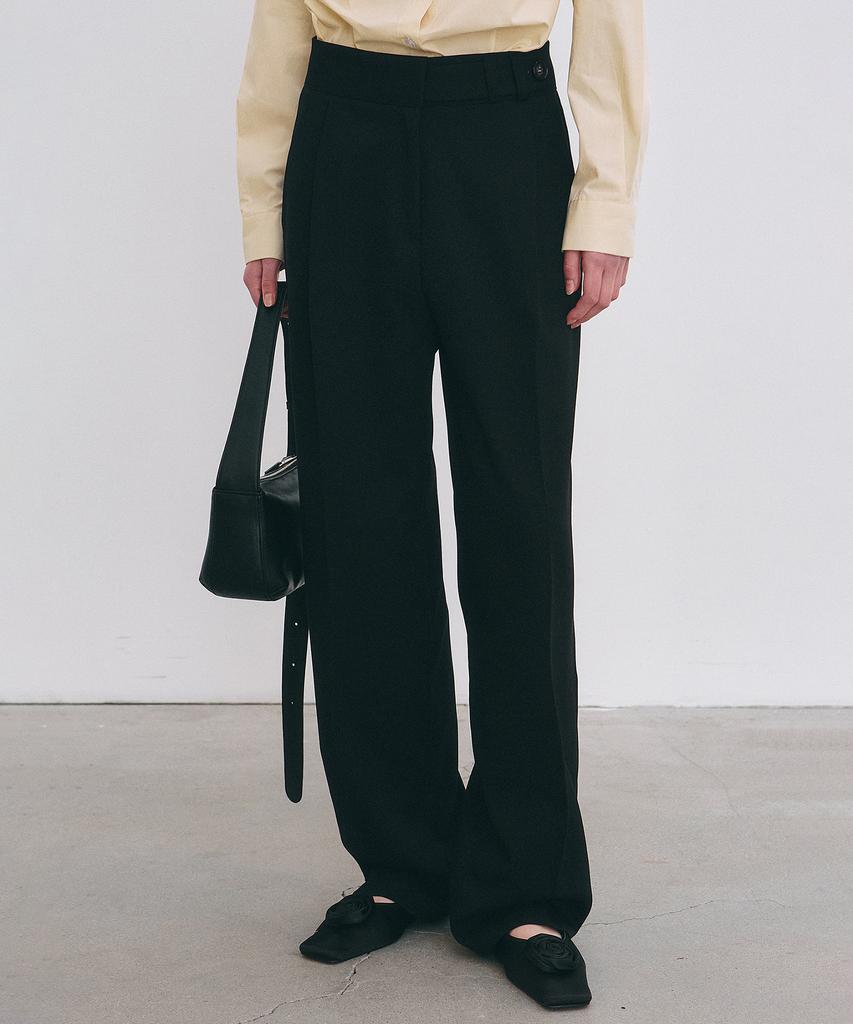 Nigaennikol Minimal Classic Pintuck Slacks_Black