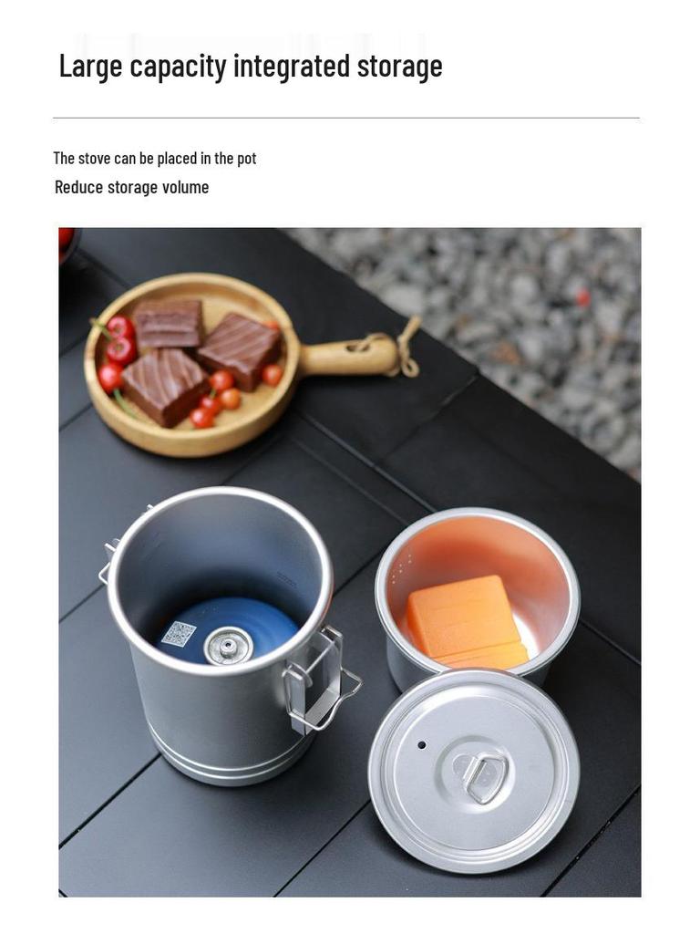 304 Stainless Steel Portable Outdoor Cooking Pot: Multifunctional Single-Person Cookware, Soup Pot, Rice Steamer, Integrated Design