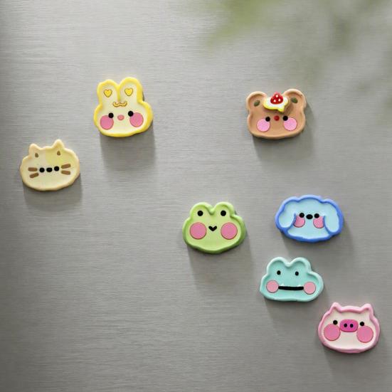 Small Gifts for Friends 8Pcs Cartoon Animal Fridge Magnets, Cute Resin Magnetic Decorations Refrigerator Whiteboard And Office Shaped Stickers