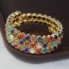 Squisito Bracciale da Sposa con Strass Esagerati per Esibizione sul Palco