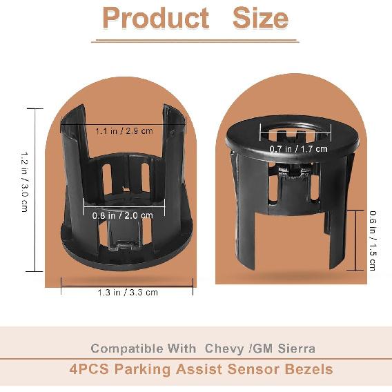 4PCS Rear Bumper Parking Aid Assist Sensor Bracket Bezel Housing, Fitment Fo