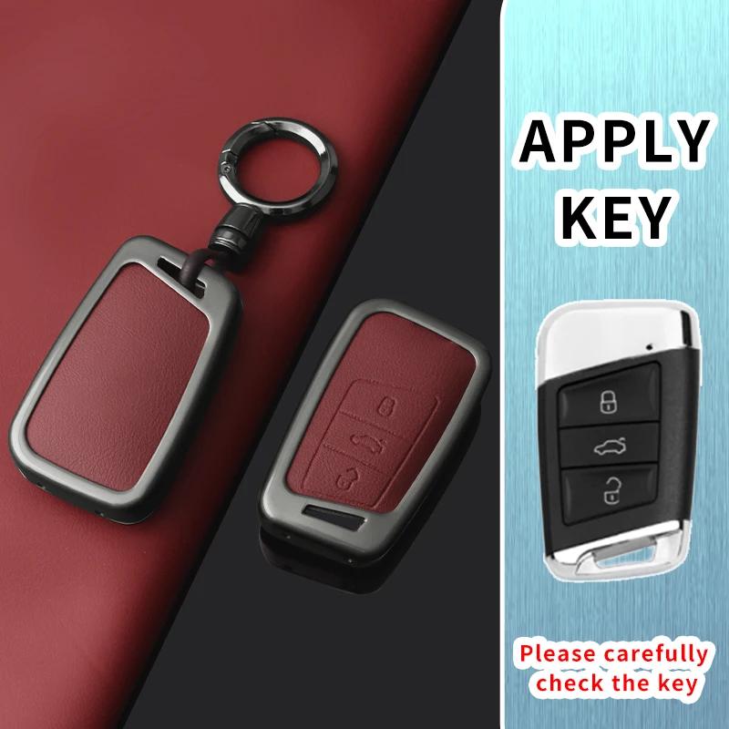 Interior Mouldings Zinc Alloy Car Key Case Cover Shell for VW Volkswagen Magotan GTE Passat B6 B7 B8 CC Skoda Fabia Superb Kodia