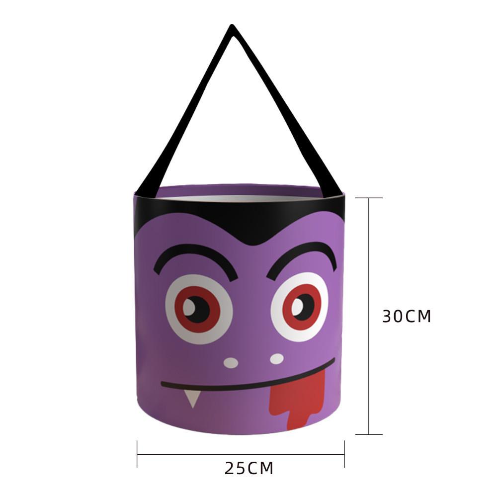 Halloween Pumpkin Bag With Cartoon Design For Trick Or Treat Candy Collecting