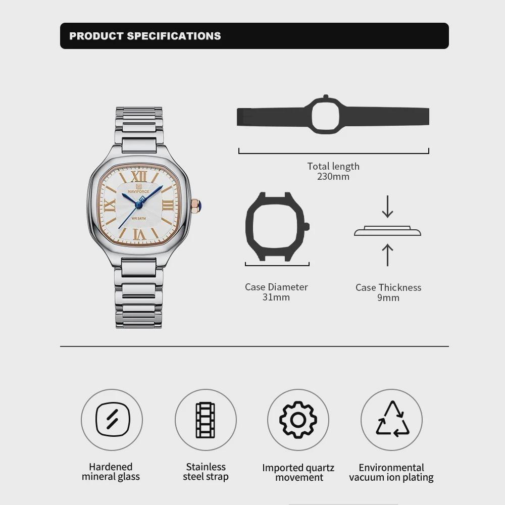 Waterproof Women Watch Quartz Elegant Lady Wristwatch Casual Steel Bracelet Female Girl Clock Rectangle Dial