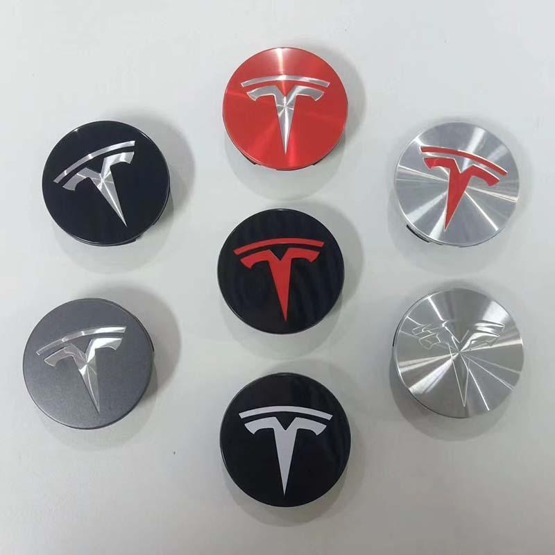 Tesla Car Accessory genuine Model 3/Y/S/X 4PCS 56MM Emblem Hub Caps - Car Wheel Center Rims Cover