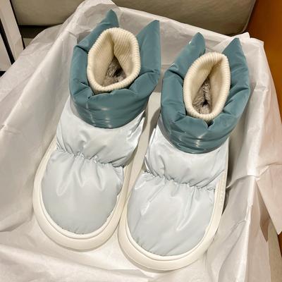 Botas de nieve impermeables para mujer otoño e invierno terciopelo engrosado ropa exterior 2024 nuevo suela gruesa antideslizante zapatos grandes de algodón para mujer