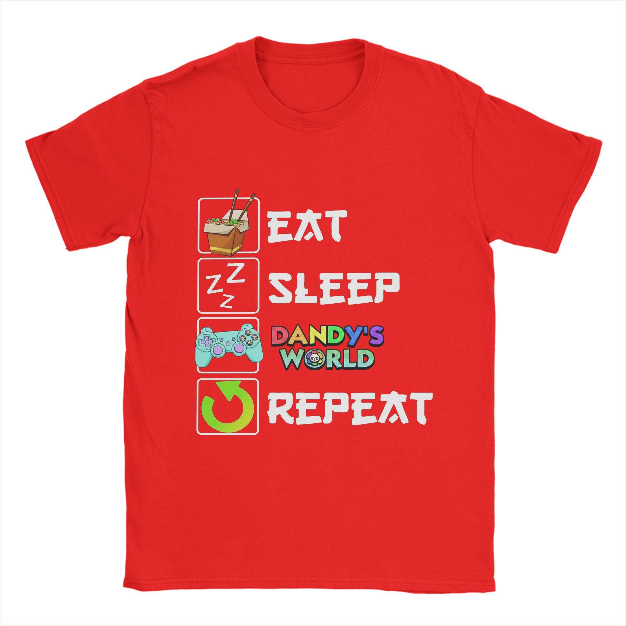 

Забавная футболка Eat Sleep Dandys World для мужчин, с круглым вырезом, из чистого хлопка, футболки Spruki с коротким рукавом, взрослые топы S