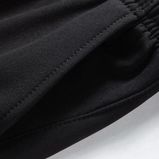 Men Ninth Pants Solid Color Drawstring Soft Fabric Multi Pockets Men Sweatpants Daily Clothes