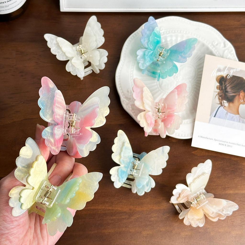 Fashionable Acrylic Double Layer Butterfly Hair Claw Chic And Versatile Accessory For Women