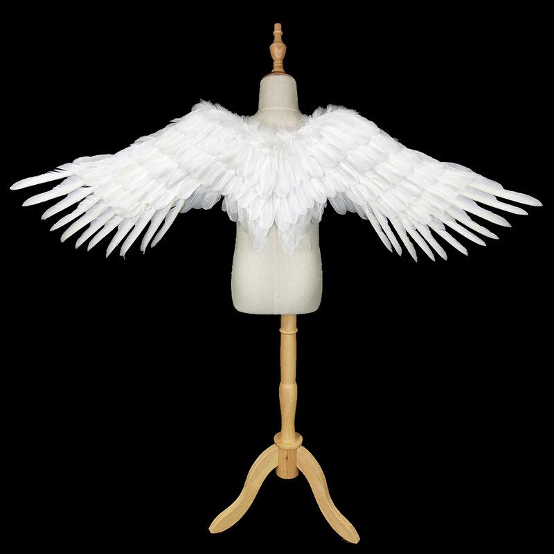 Angel Wings White Feather Swallow Shaped Wings Adult And Children'S Performance Halloween Props Bride Flower Child Dressing