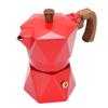 Italian Coffee Maker Aluminum Dual Valve 2 Cup 3D Stovetop Coffee Maker Pot for Cuban Cafe Brewing Home Camping Red