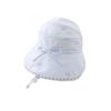 Princess Lace Trim Fisherman Hat Cotton Sun Protection Hat Wide Brim Hat  3-8 Years Old Girls