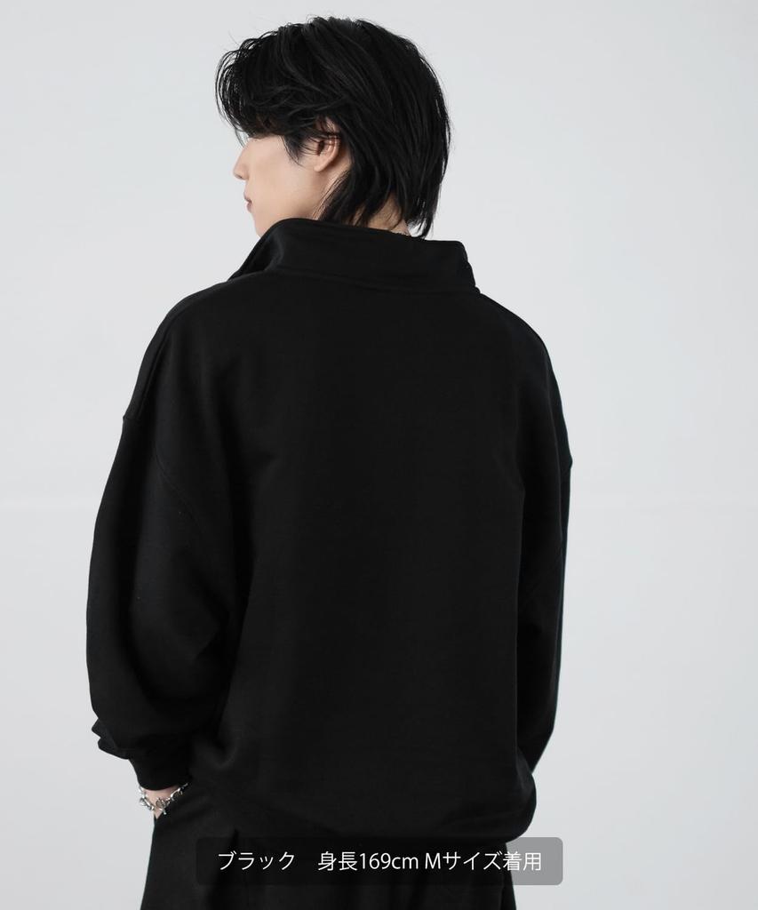 [IMPROVES] [SIDEWAYSTANCE] Embroidered Logo Fleece Half-Zip Sweatshirt
