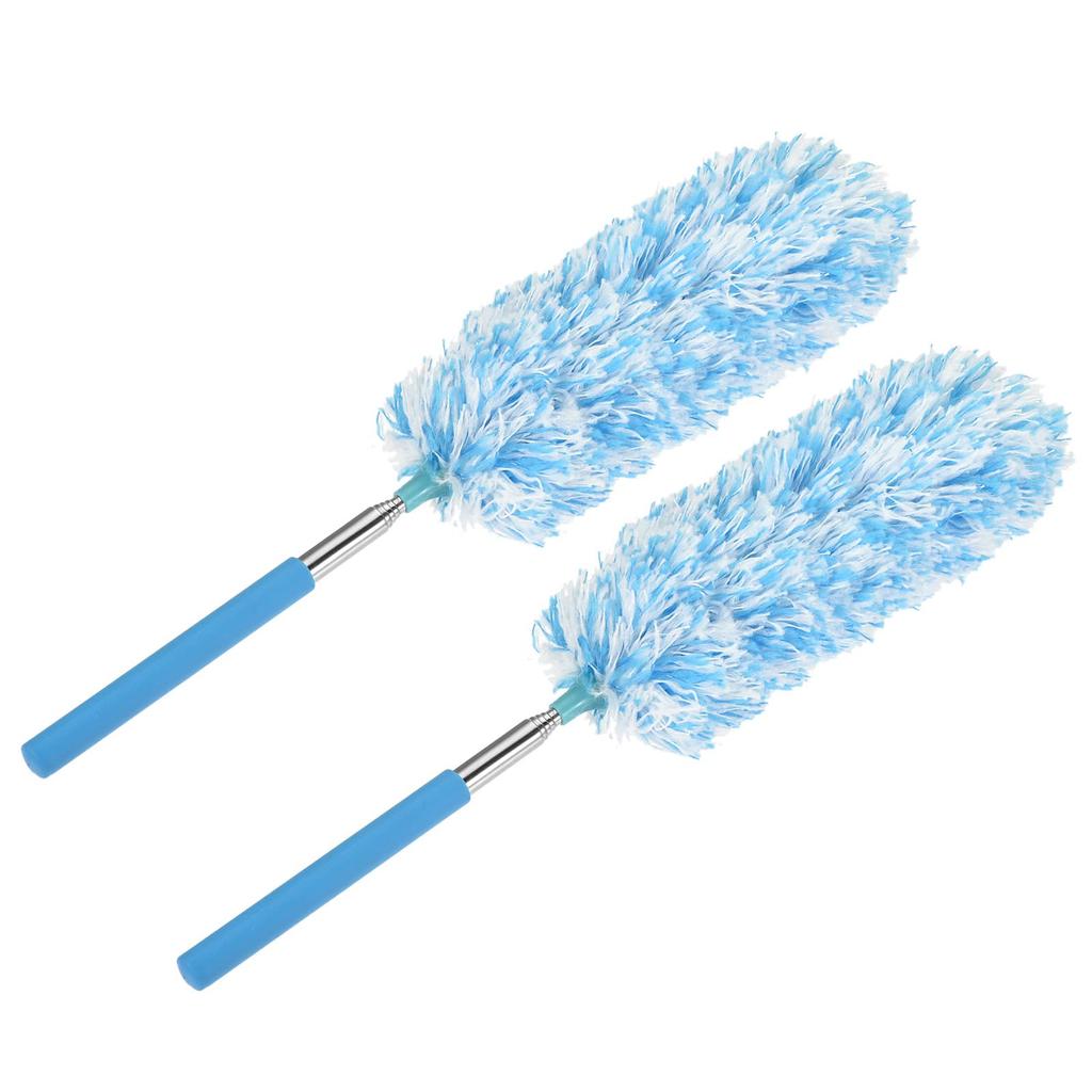 uxcell Microfiber Duster Telescopic Dusting Brush for High Ceilings Windows Furniture Computer Keyboard Home Office Blue 2pcs
