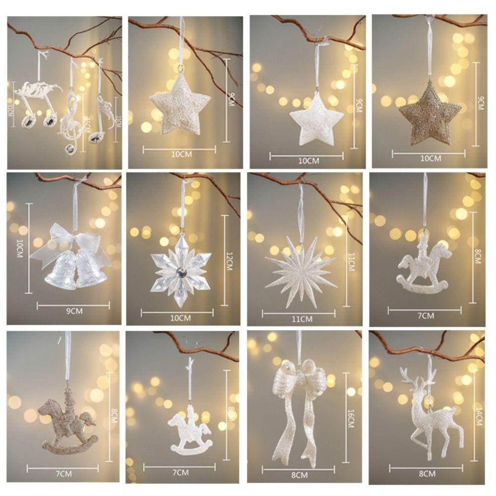 Plastic Christmas Crystal Pendants Snowflake DIY Christmas Tree Ornaments Indoor Outdoor Wall Pendant Crystal Hanging Xmas Tree