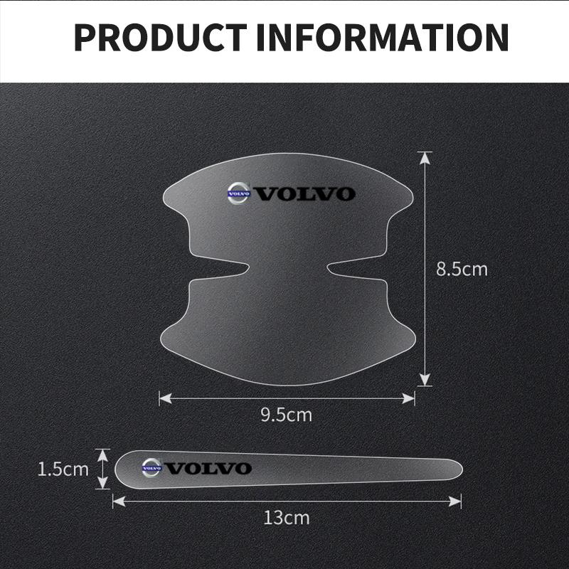 8PCS Car Door Handle Bowl Scratch Protective Stickers For Volvo C30 V40 V60 S40 S60 XC60 XC90 XC40 S80 S90 S80L S60L Car Stying CY7