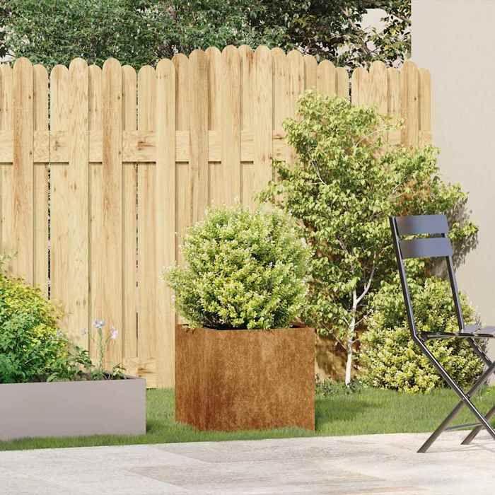 VidaXL Jardinière rouillé 40x40x40 cm acier inoxydable, pot de fleurs, support de plantes, lit surélevé, support de 860667