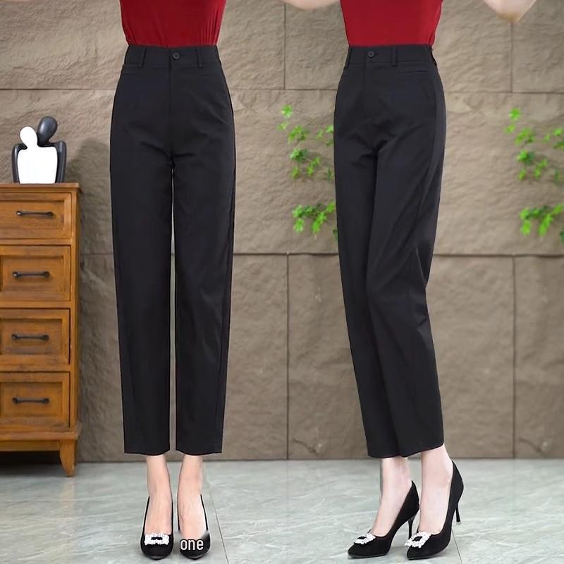 

2026 Women s High-Waisted Cigarette Pants: Nine-Point, Summer Harem Style 29/XL (115-125 jin) чорний