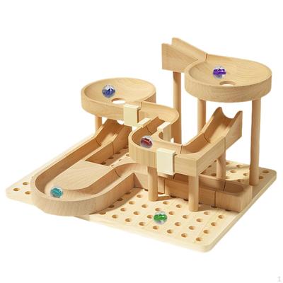 DIY Wooden Track Marble Toy Building Kits Jigsaws Toys Educational Blocks for Hobby