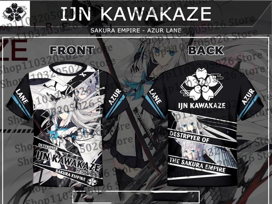 IJN Akagi Game Azur Lane All Role Playing T-shirts 3D KMS Prinz Eugen Print Kid Anime Tees Summer Men Women Short Sleeve Y2k Top