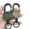 1 Stück einziehbarer robuster Abziehrolle Ausweisrolle Schlüsselanhänger Starkes Stahlseil Seilverschluss Feder Schlüsselring Outdoor Schlüsselanhänger