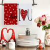 New Soft Towel Valentines Day Love Print Kitchen Dish Towels Absorbent Quick Drying Cleaning Dishcloth Dining Table Decoration