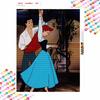 Disney Diamond Art Painting Kit, suitable for adults and beginners, Ariel Prince dancing glitter painting craft, home wall decoration, handmade gift