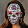 Colorful Paper Skull Face Masks Dress Up Cosplay Accessories for Halloween Mexican Day of The Dead Masquerade Party Decoration