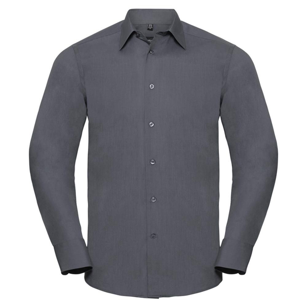 Russell Collection Mens Polycotton Tailored Long-Sleeved Shirt