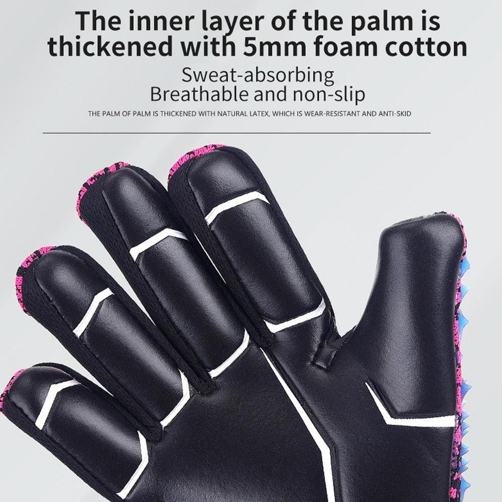 1 Pair Rubber Goalkeeper Gloves Anti-Slip Kids Goalie Gloves Latex Goalkeeper Gloves   Play Football