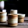 Japanese Raku Pottery MugHand-PaintedVintageCeramic Cup for Tea/Coffee 100-200ml NaturalTexture 5 Styles Home HotelRestaurantUse