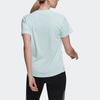 Adidas Logo Print Round Neck American Vintage Short Sleeve T-Shirt Women T-Shirts Light-Blue HL1456