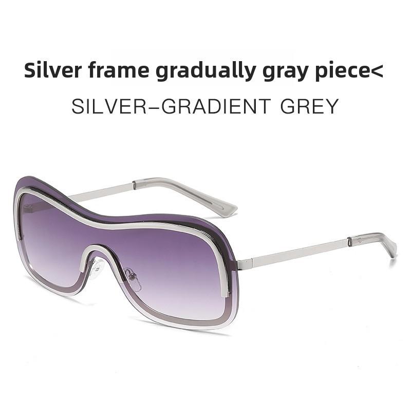 Y2k Frameless Metallic Sunglasses With Colorful Silver Lenses For Outdoor Activities And Fashion