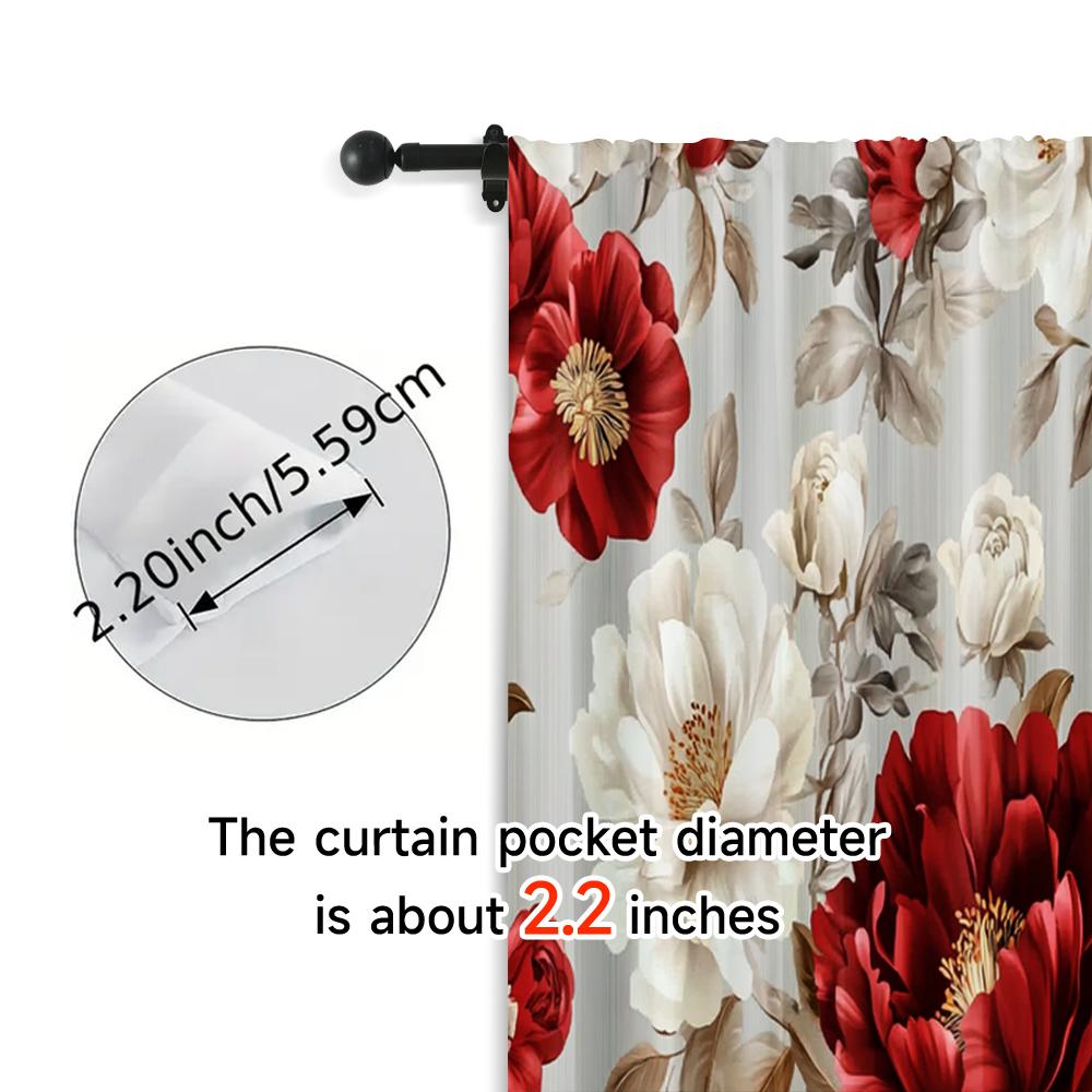 Tende stampate Stile Glam Floreale Twill Tessuto versatile Senza asta Art Déco Festivo Perfetto Set da camera da letto Set da 2 Realizzato Poliestere Decorazione
