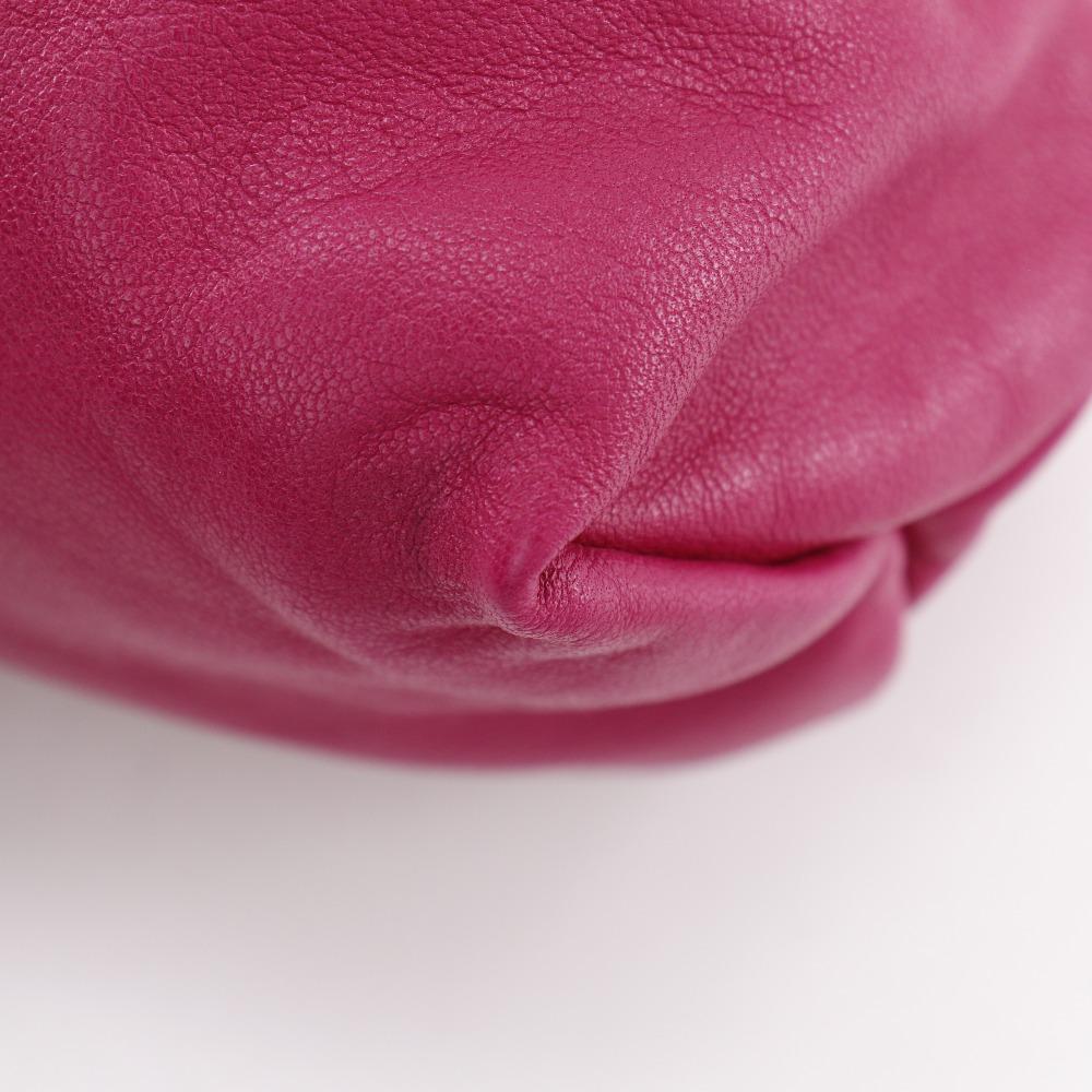 LOEWE Pochette Shoulder Bag fringe pink leather Women Used