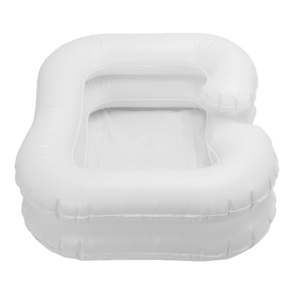 Portable Hair Wash Tub Double Layer PVC Foldable Inflatable Hair Washing Basin for Home Camping Travel