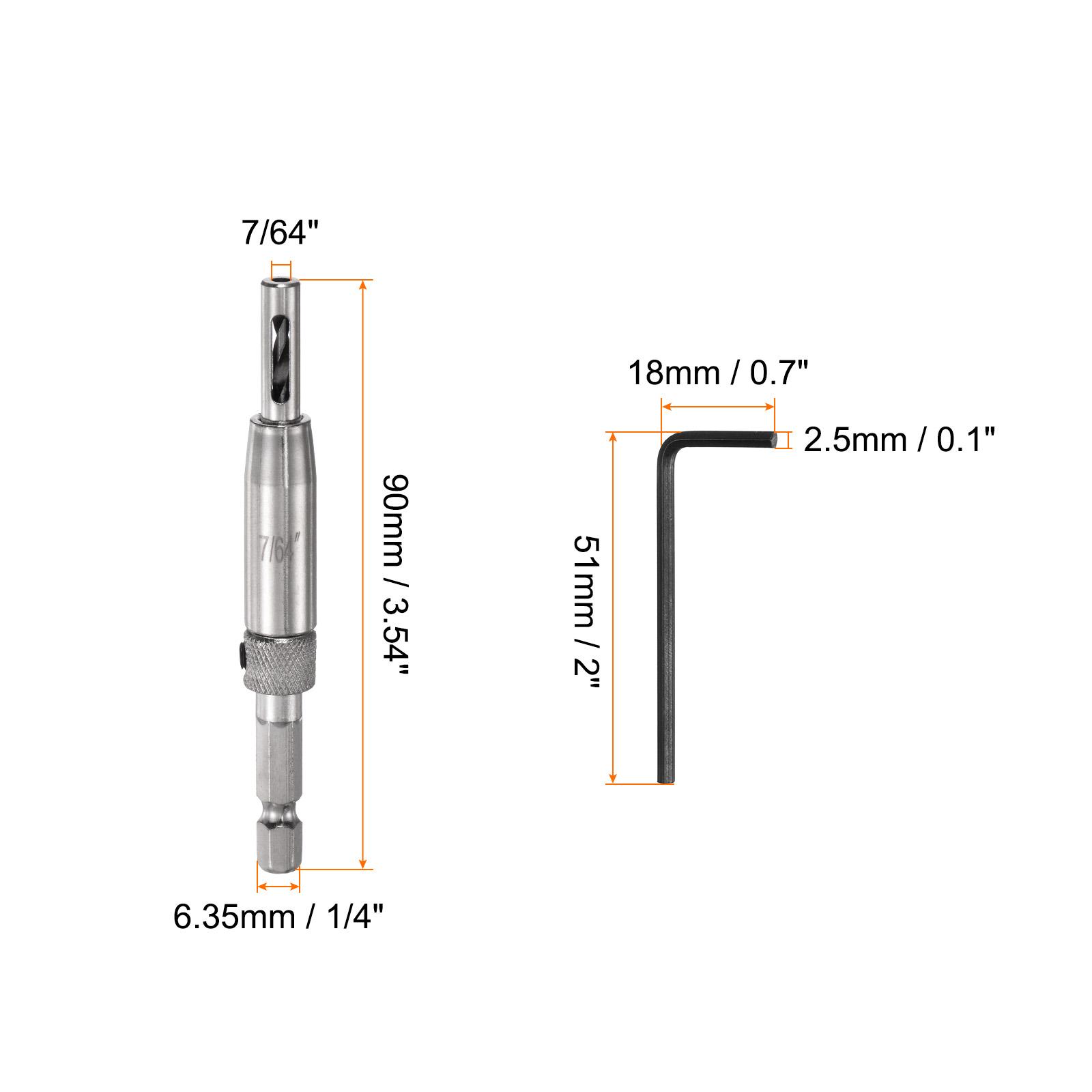 

Self Centering Drill Bit Set Drilling Bits for Wood Working Cabinet Door Hinge Hole Punch Tool Self Center with Hex Keys L-Shape