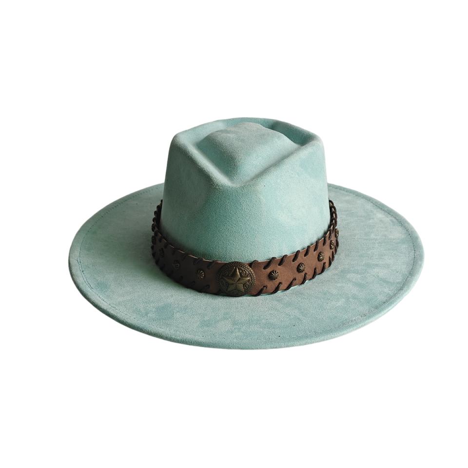Retro Arrow Top Vegan Suede Hat 9cm Wide Brim Fedora Hat for Women Men Suitable for Pyrography Painting Gifts Party Etc