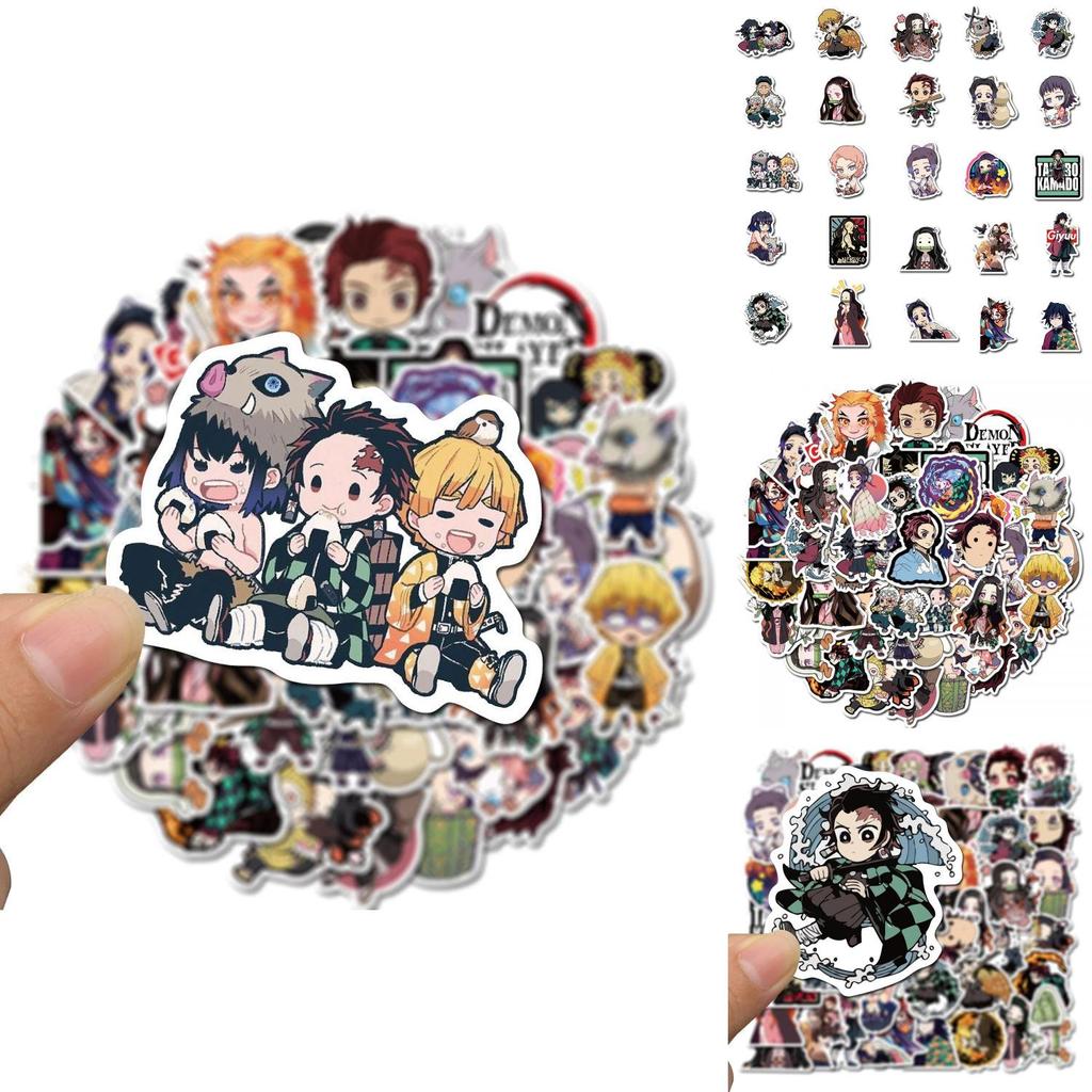 Kimetsu No Yaiba Pvc Stickers Set 50pcs Waterproof And Sunproof Anime Decals For Luggage Skateboard And More