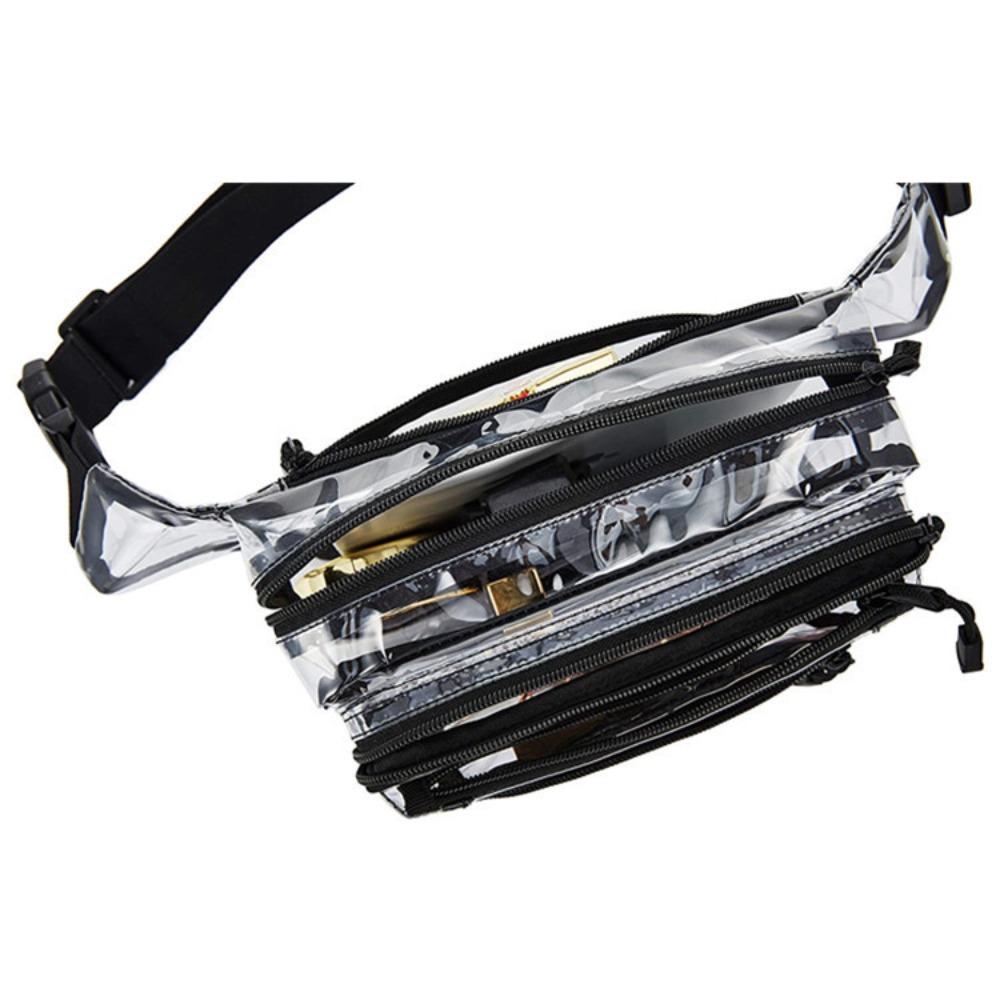 Waterproof Chest Bag Transparent Multi Layer Shoulder Bag Waist Pack Adjustable Shoulder Strap Makeup Bag Running Hiking Travel