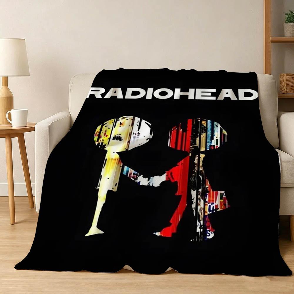 Singer R-RadioheadS-d Band Ok Computer Flannel Blanket Soft Throw Blanket Art For Home Decor Bedroom Bed Sofa Picnic Fans Gifts